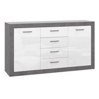 Komoda Trebbia 2d4s Betón/biely lesk 042025