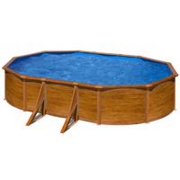 Oceľový bazén oválny s motívom dreva 5x3x1,2 m PACIFIC KIT500W GRE