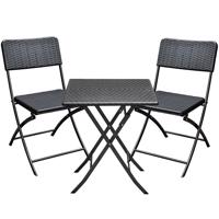 Sada štvorcový stôl + 2 stoličky čierna