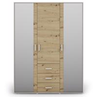 Skriňa Capannoli 3s 3d zrkadlo dub artisan/biela