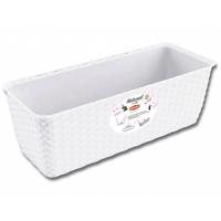 Truhlík samozavlažovací NATURAL plastový 40x16x13cm biely